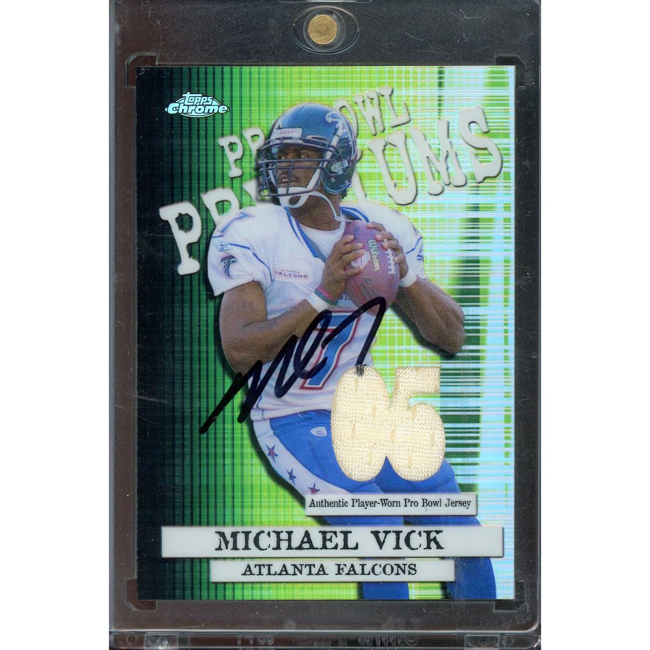 2005 Topps Chrome Michael Vick Pro Bowl Premiums Jersey PBP MV IP Aut The Card Capital