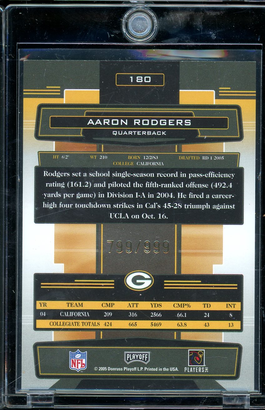 2005 Donruss Absolute Aaron Rodgers Rookie /999 Rc