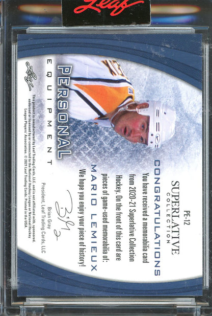 2021 Leaf Superlative Mario Lemieux Personal Equipment #PE-12 /20