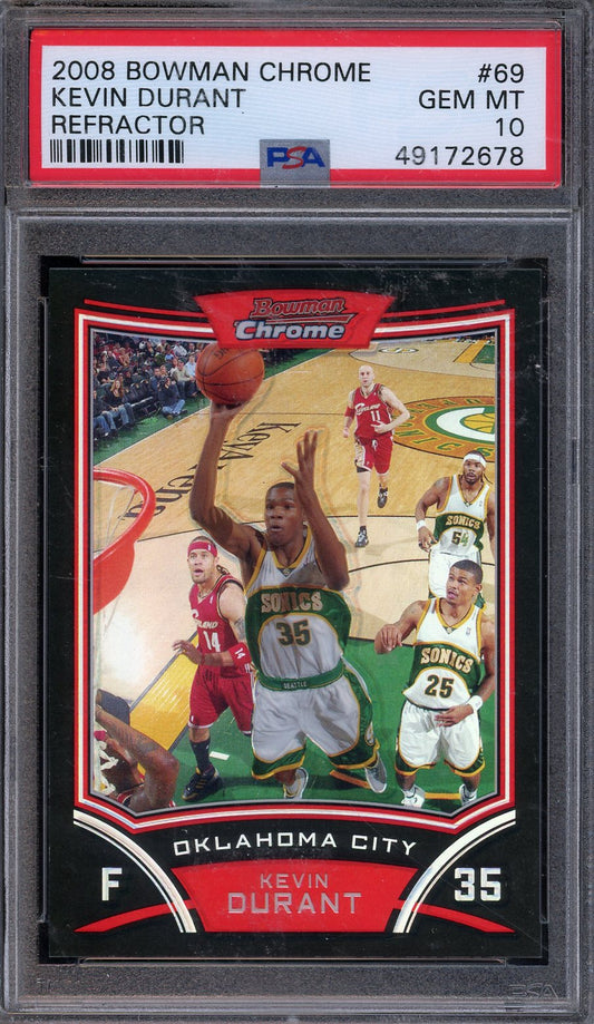 2008 Bowman Chrome Kevin Durant Refractor #69 /499 PSA 10