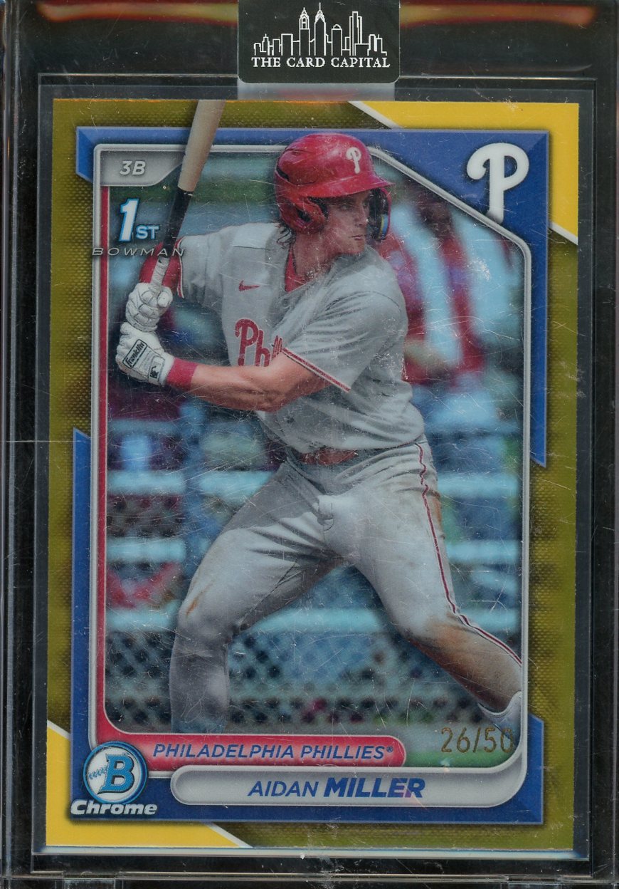 2024 Bowman Chrome Aidan Miller Gold Refractor #BCP-27 /50 Bowman 1st