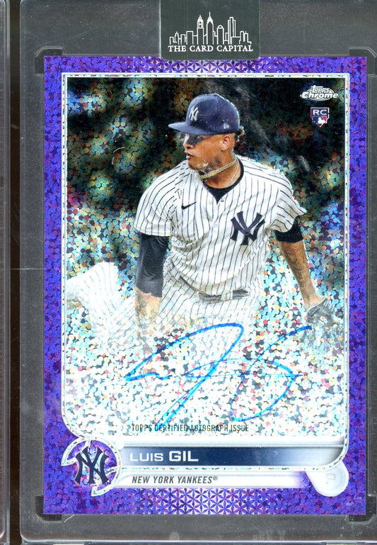 2022 Topps Chrome Luis Gil #RALG Purple Speckle Auto /299 RC