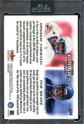 2000 Fleer Skybox Dominion Tom Brady Giovanni Carmazzi Rookie Pairs #234 RC