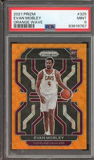 2021 Prizm Evan Mobley Orange Wave #325 /60 PSA 9 RC