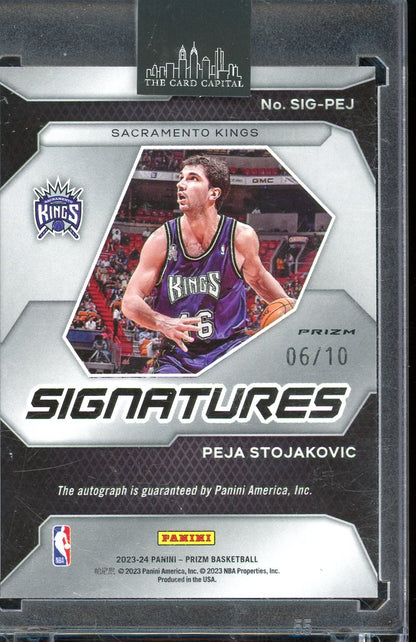 2023 Prizm Peja Stojakovic Signatures Gold Prizm #SIG-PEJ /10