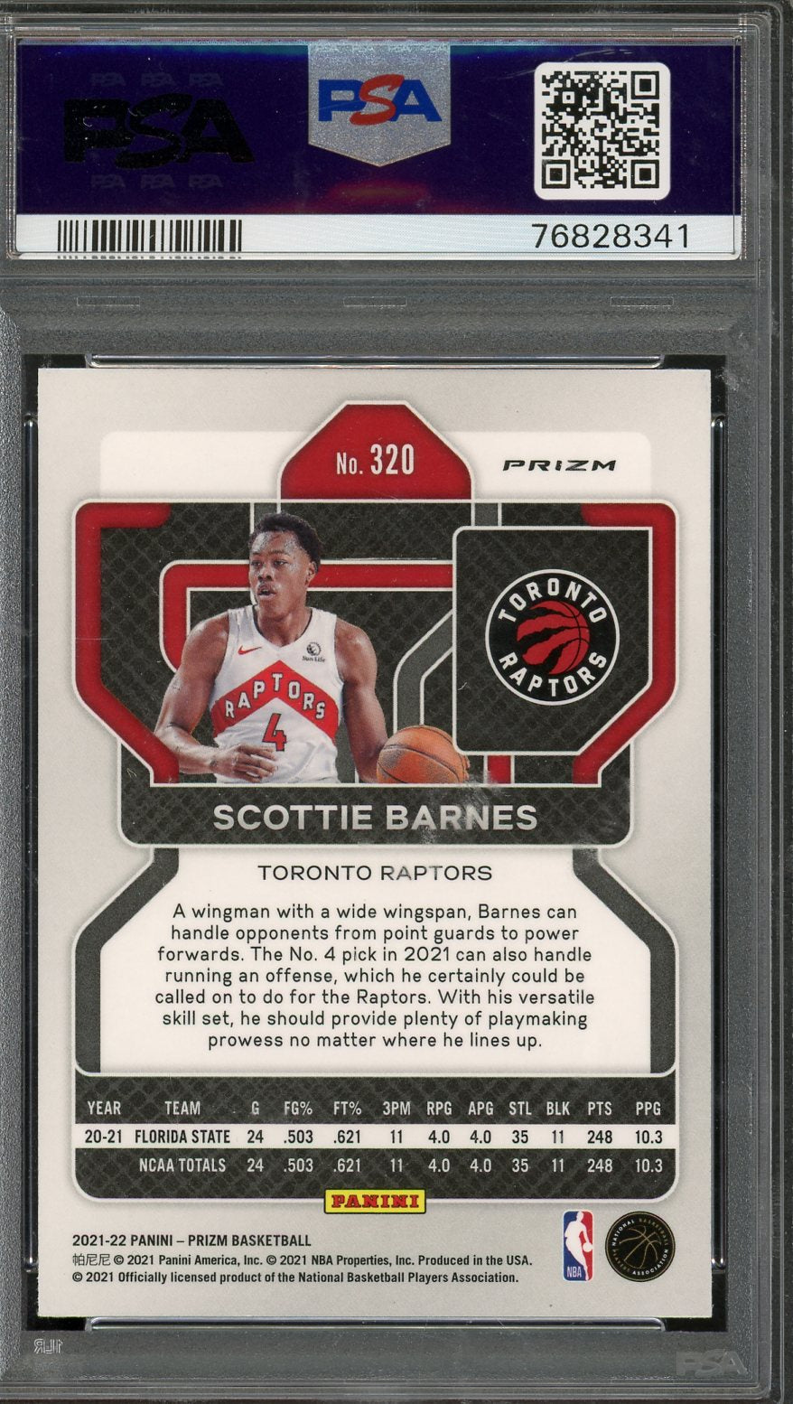 2021 Prizm Scottie Barnes Silver #320 PSA 10 RC