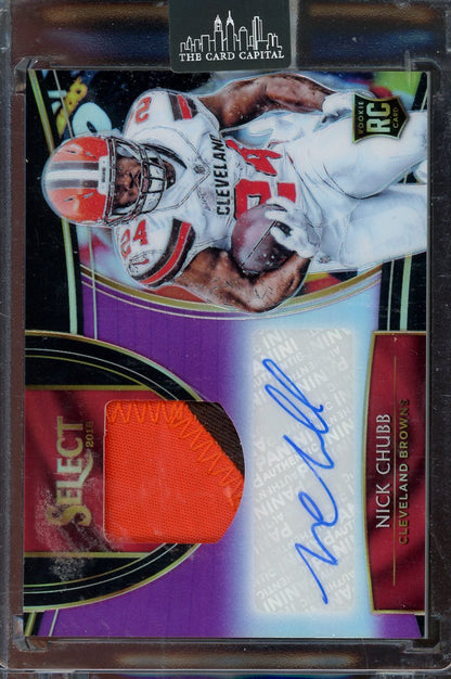 2018 Select Nick Chubb Patch Auto Purple #RM-NC /49 RC