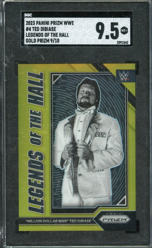 2023 Prizm WWE Ted Dibiase Legends of the Hall Gold #4 /10 SGC 9.5