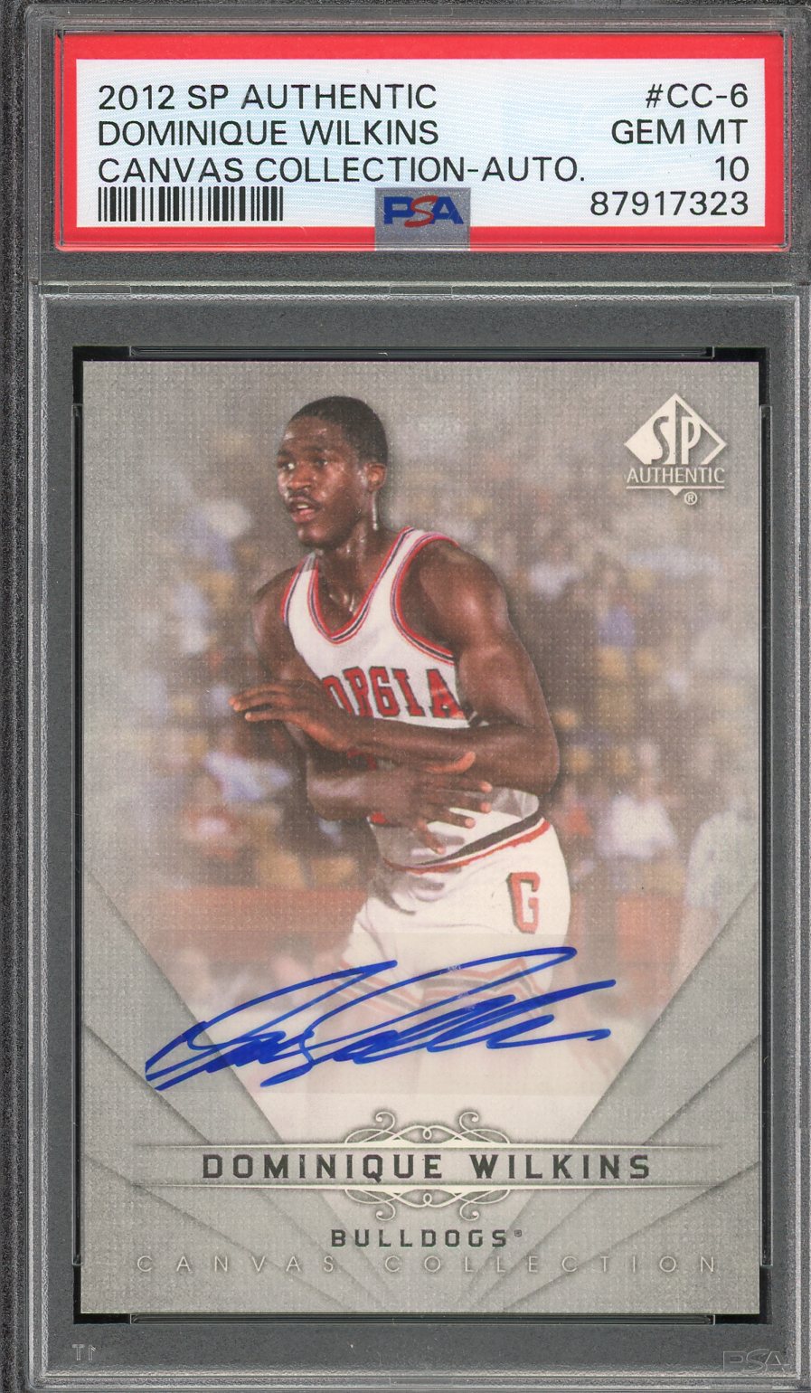 2012 SP Authentic Dominique Wilkins Canvas Collection Auto #CC-6 PSA 10