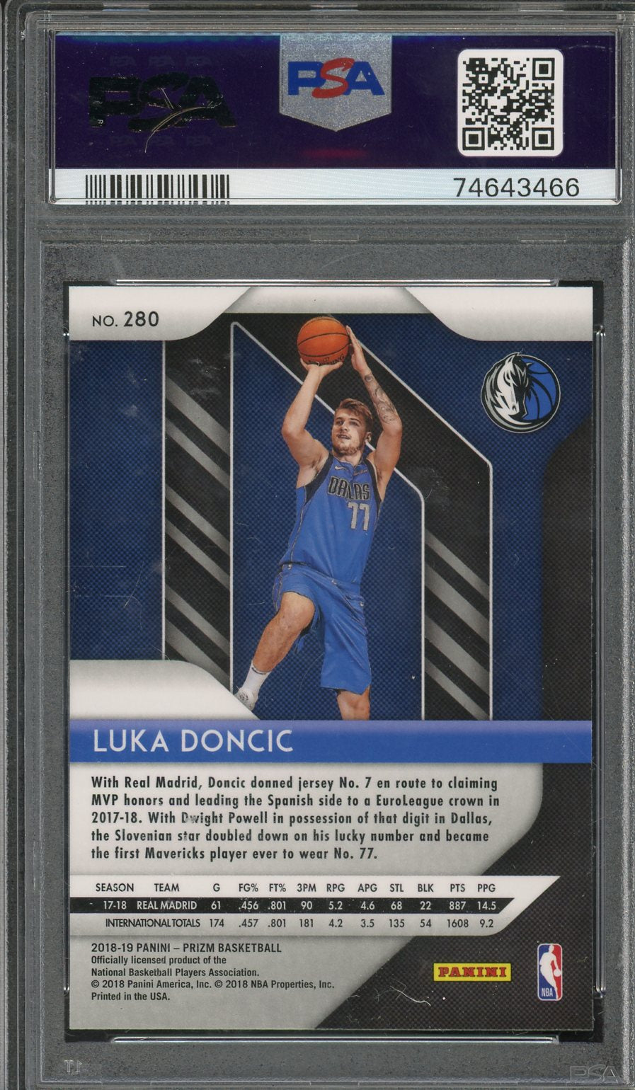 2018 Prizm Luka Doncic #280 PSA 10 RC Rookie