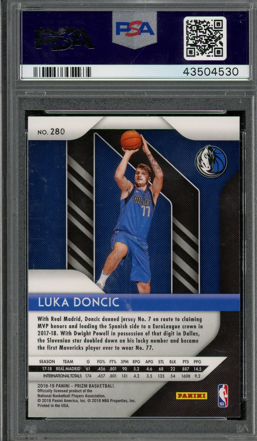 2018 Prizm Luka Doncic #280 PSA 10 RC Mavs