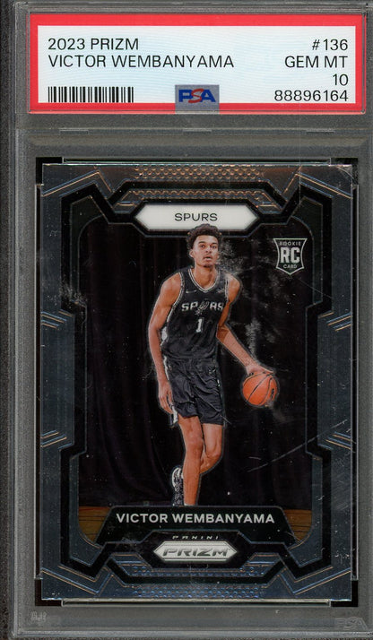 2023 Prizm Victor Wembanyama #136 PSA 10 Rookie Spurs