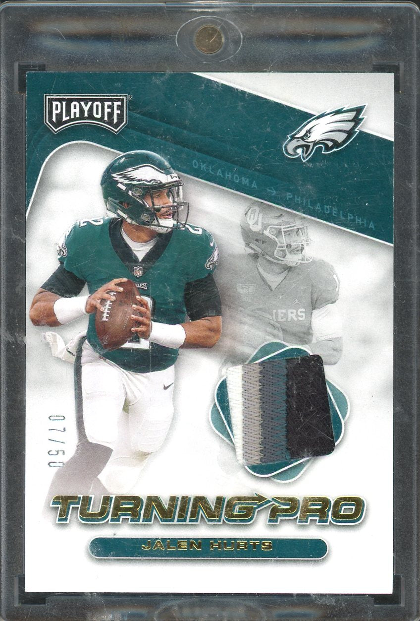 2020 Playoff Jalen Hurts Turning Pro 4 Color Patch #TP-14 /50 RC