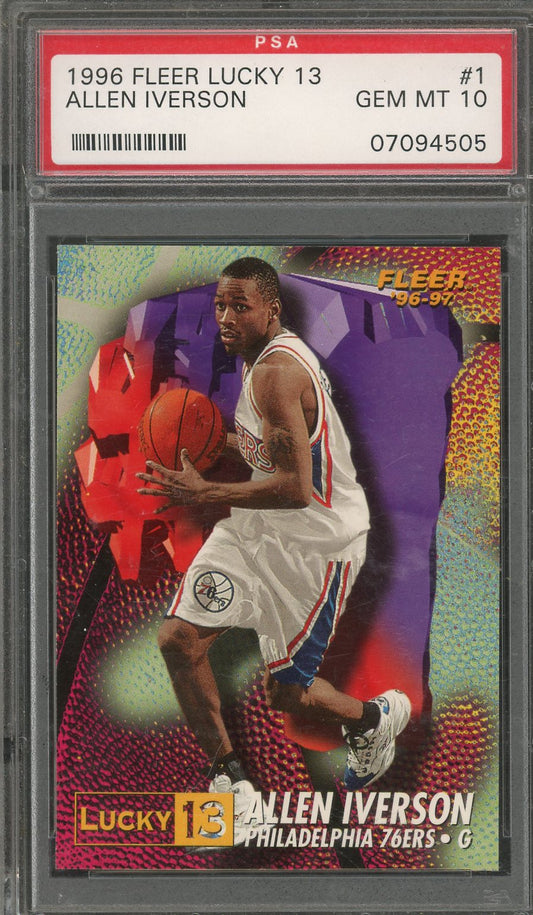 1996 Fleer Allen Iverson Lucky 13 #1 PSA 10 RC