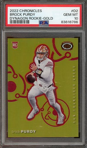 2022 Chronicles Brock Purdy Dynagon Gold #D2 /10 PSA 10 RC