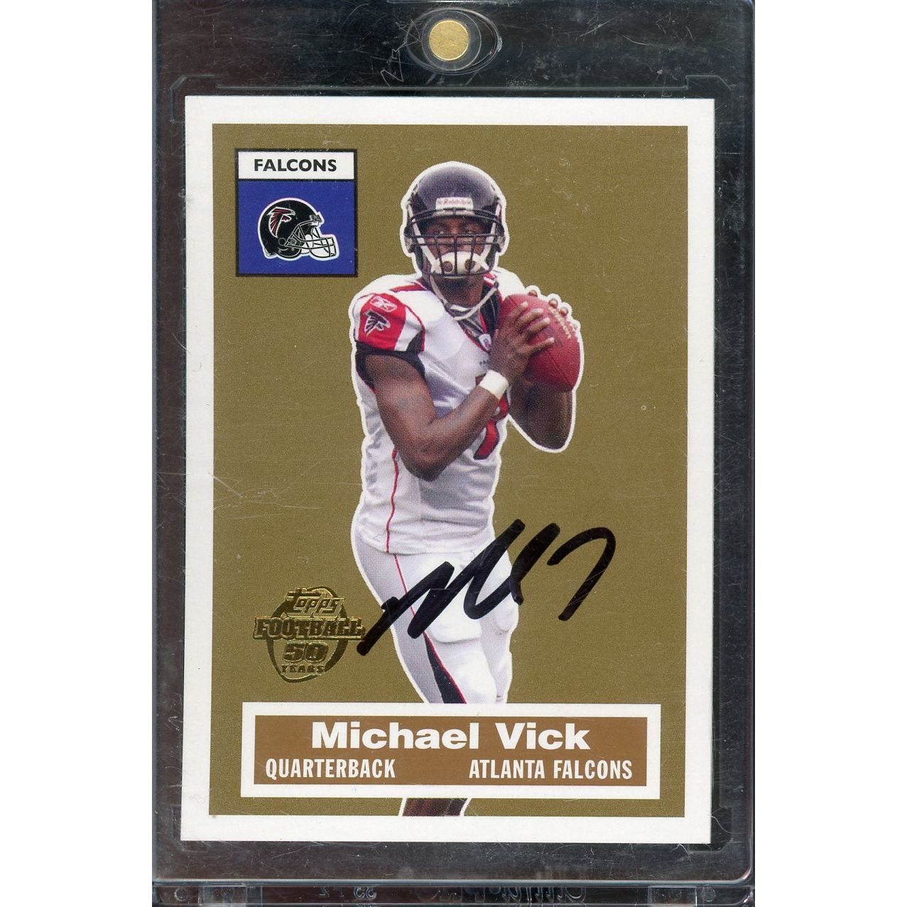 2005 Topps 50 Year Anniversary Michael Vick #15 IP Auto