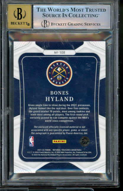 2021 National Treasures Bones Hyland True RPA #108 /99 BGS 9 Auto 10 RC