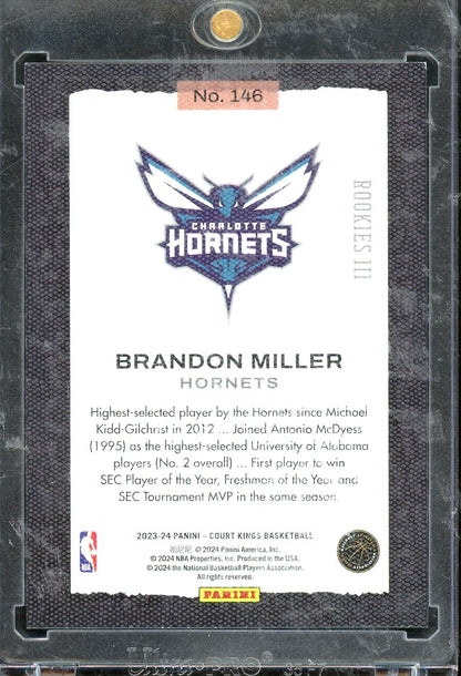 2023-24 Court Kings Brandon Miller Rookies III #146 RC