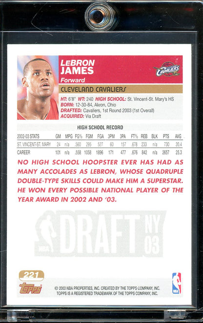 2003 Topps Basketball LeBron James Rookie RC