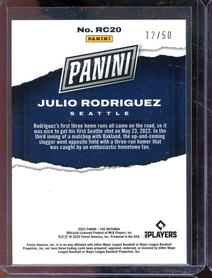 2022 Panini The National Julio Rodriguez #RC20 /50 RC