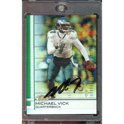 2009 Topps Finest Michael Vick Refractor #34 IP Auto