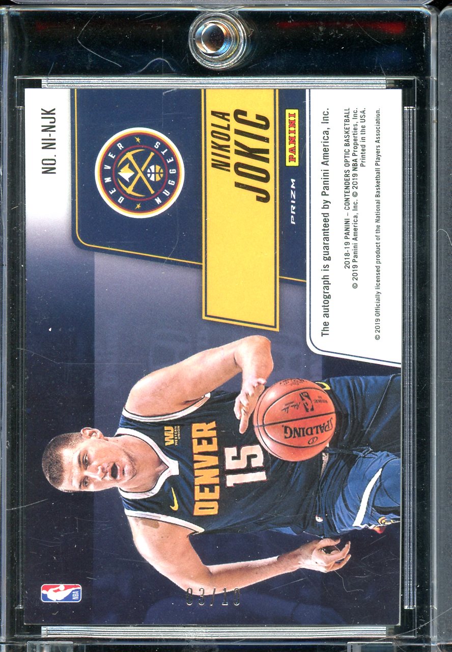 2018 Contenders Optic Nikola Jokic NBA INK Auto Gold 03/10