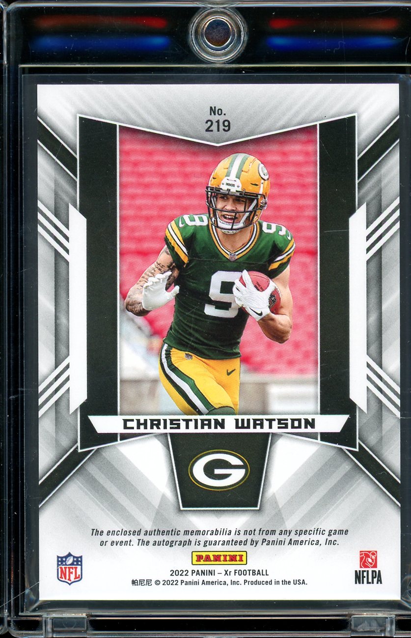 2022 XR Christian Watson Rookie Patch Auto 29/75 RC