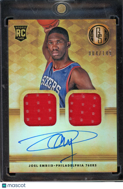 2014 Gold Standard Joel Embiid Dual Jersey Auto #237 RC