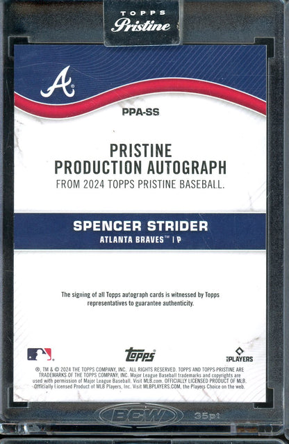 2024 Topps Pristine Spencer Strider Superfractor 1/1 Auto