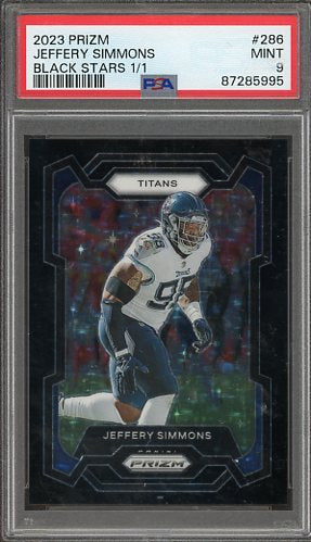 2023 Prizm Jeffery Simmons Black Stars #286 1/1 PSA 9