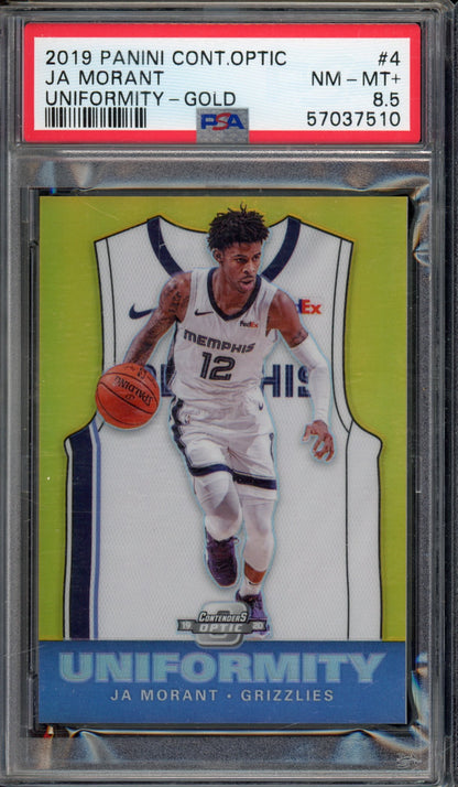 2019-20 Optic Contenders Ja Morant Gold Rookie Uniformity /10 PSA 8.5