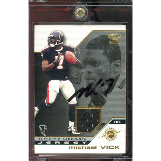 2002 Pacific Michael Vick Patch #4 IP Auto