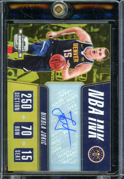 2018 Contenders Optic Nikola Jokic NBA INK Auto Gold 03/10