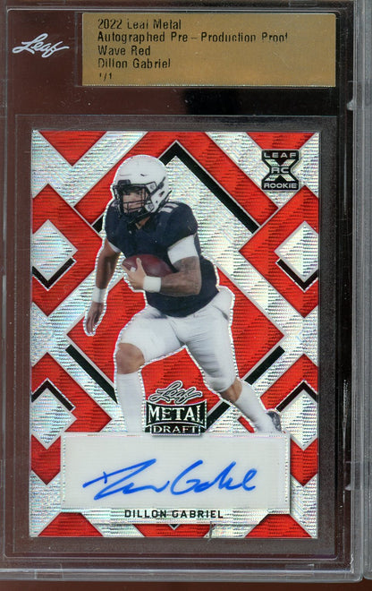 2022 Leaf Dillon Gabriel Red Wave Auto 1/1 Encased