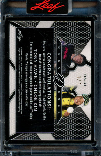 2022 Leaf Decadence Tony Hawk Chlow Kim Dual Auto 1/1