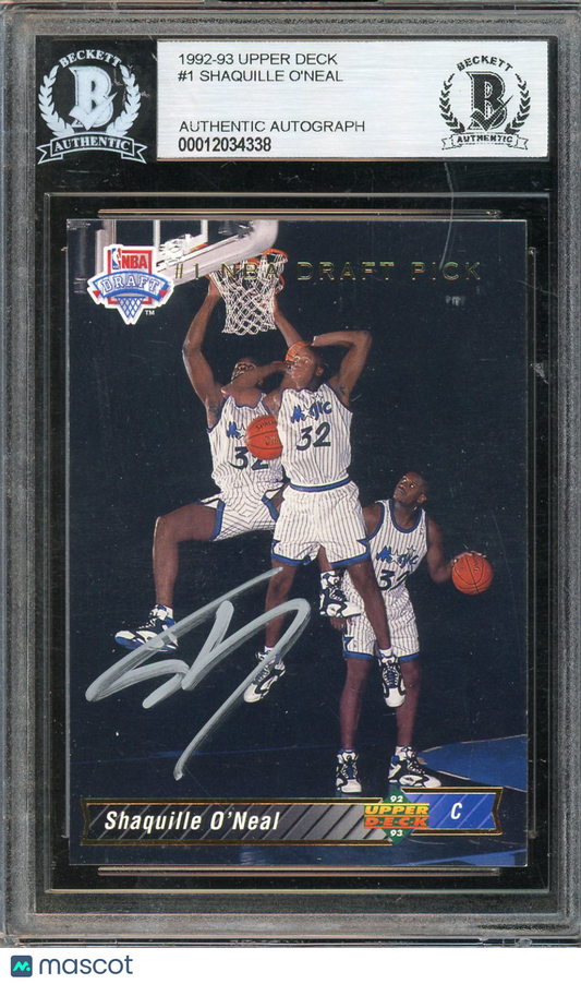 1992 Upper Deck Shaquille O'Neal #1 Auto Beckett Authentic