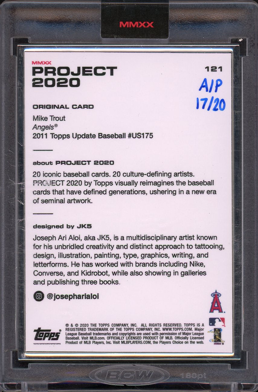 2020 Project Mike Trout Hand Numbered Artist Proof #121 17/20