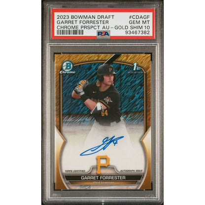 2023 Bowman Draft Chrome Garret Forrester Gold Shimmer Auto #CDA-GF /50 PSA 10 Bowman 1st