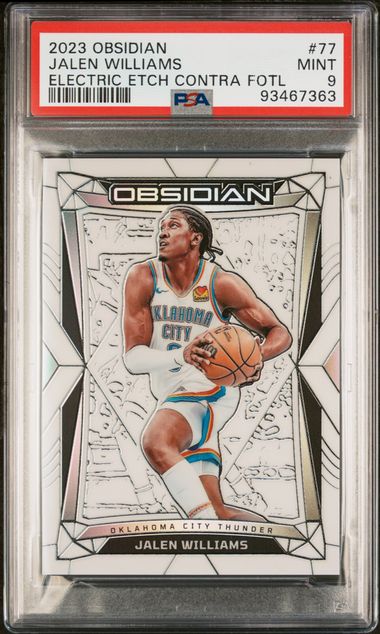 2023 Obsidian Jalen Williams Electris Etch Contra #77 /3 PSA 9 FOTL