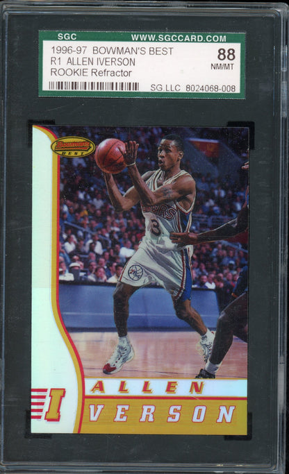 1996 Bowman's Best Allen Iverson #R1 Refractor SGC