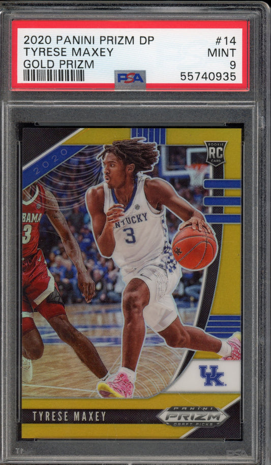 2020 Prizm Draft Picks Tyrese Maxey Gold Rookie /10 PSA 9