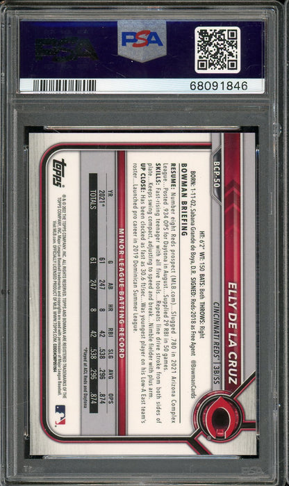 2022 Bowman Sapphire Elly De La Cruz PSA 10