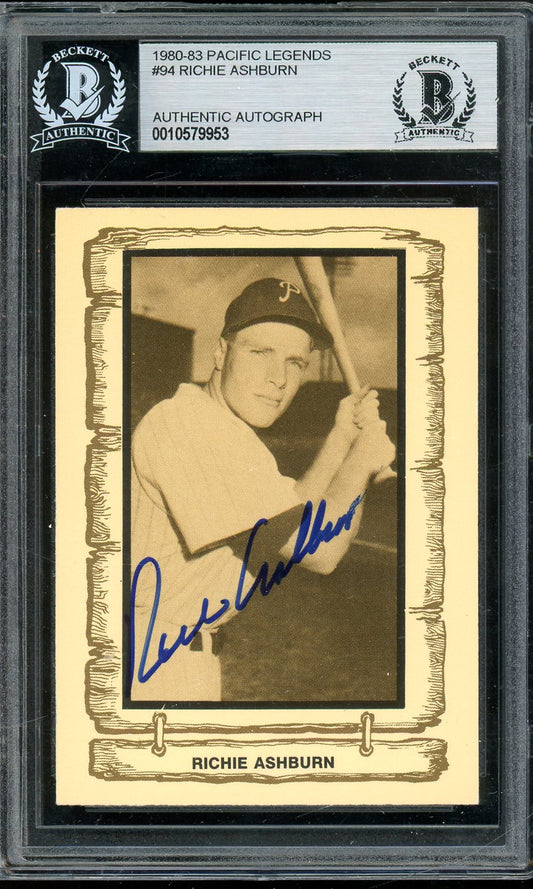 1980-83 Pacific Legends Richie Ashburn In-Person Auto BGS Authenticated