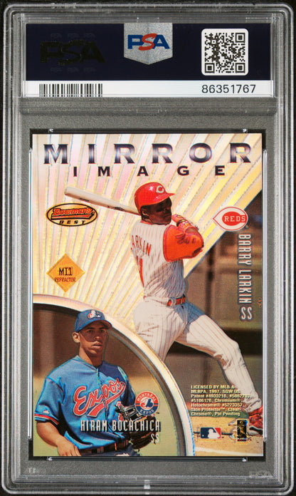 1997 Bowman's Best Derek Jeter Nomar Larkin Mirror Image Refractor PSA 10 POP 4