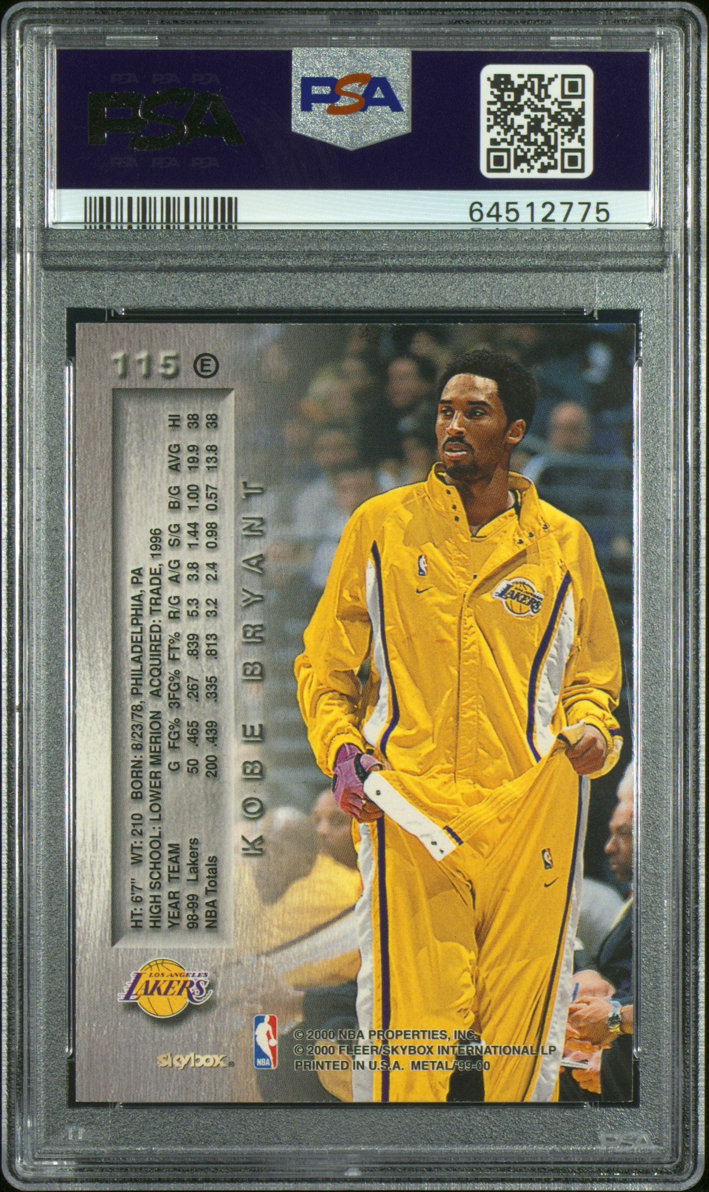 1999 Metal Kobe Bryant Emerald PSA 9