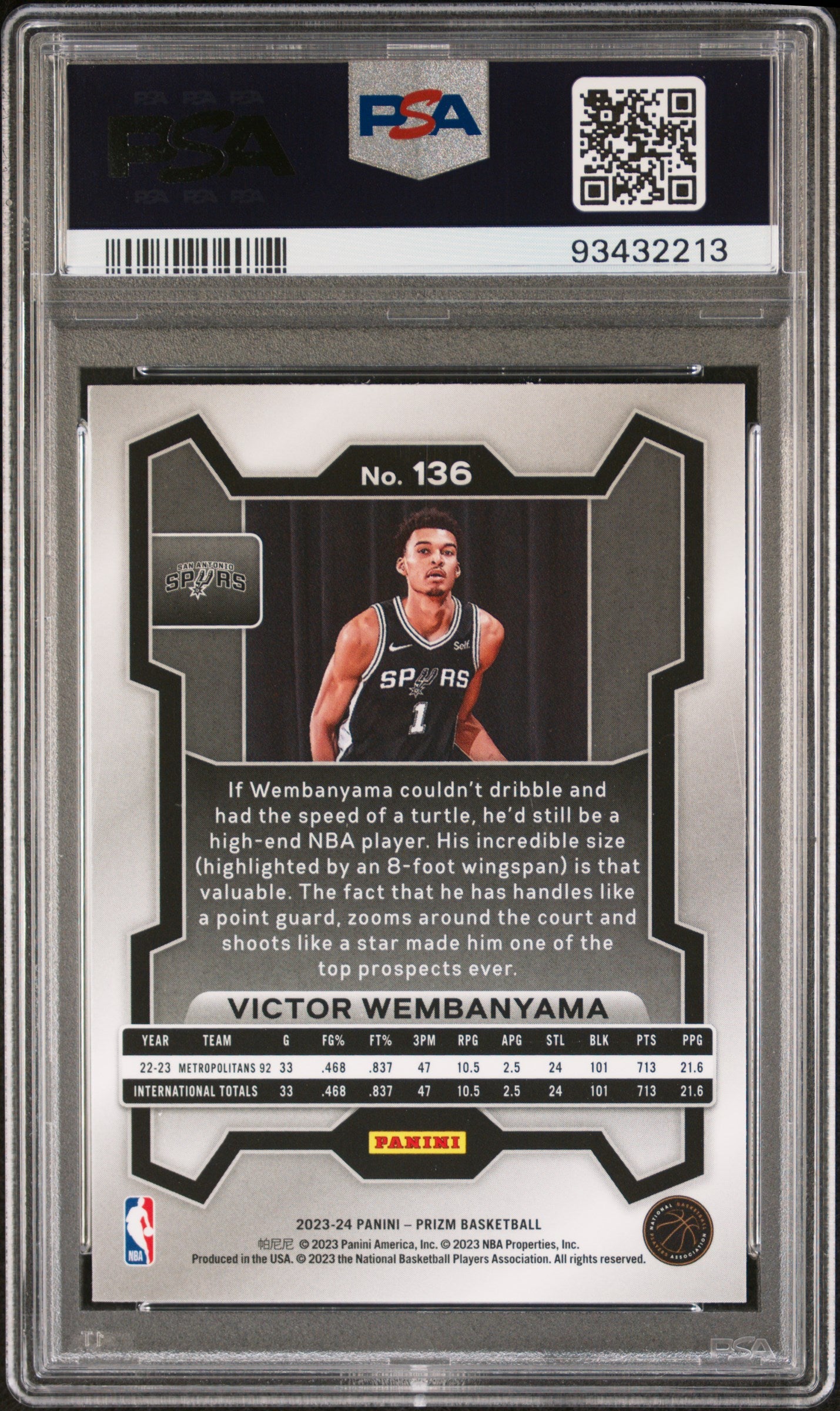 2023 Prizm Victor Wembanyama Rookie PSA 10