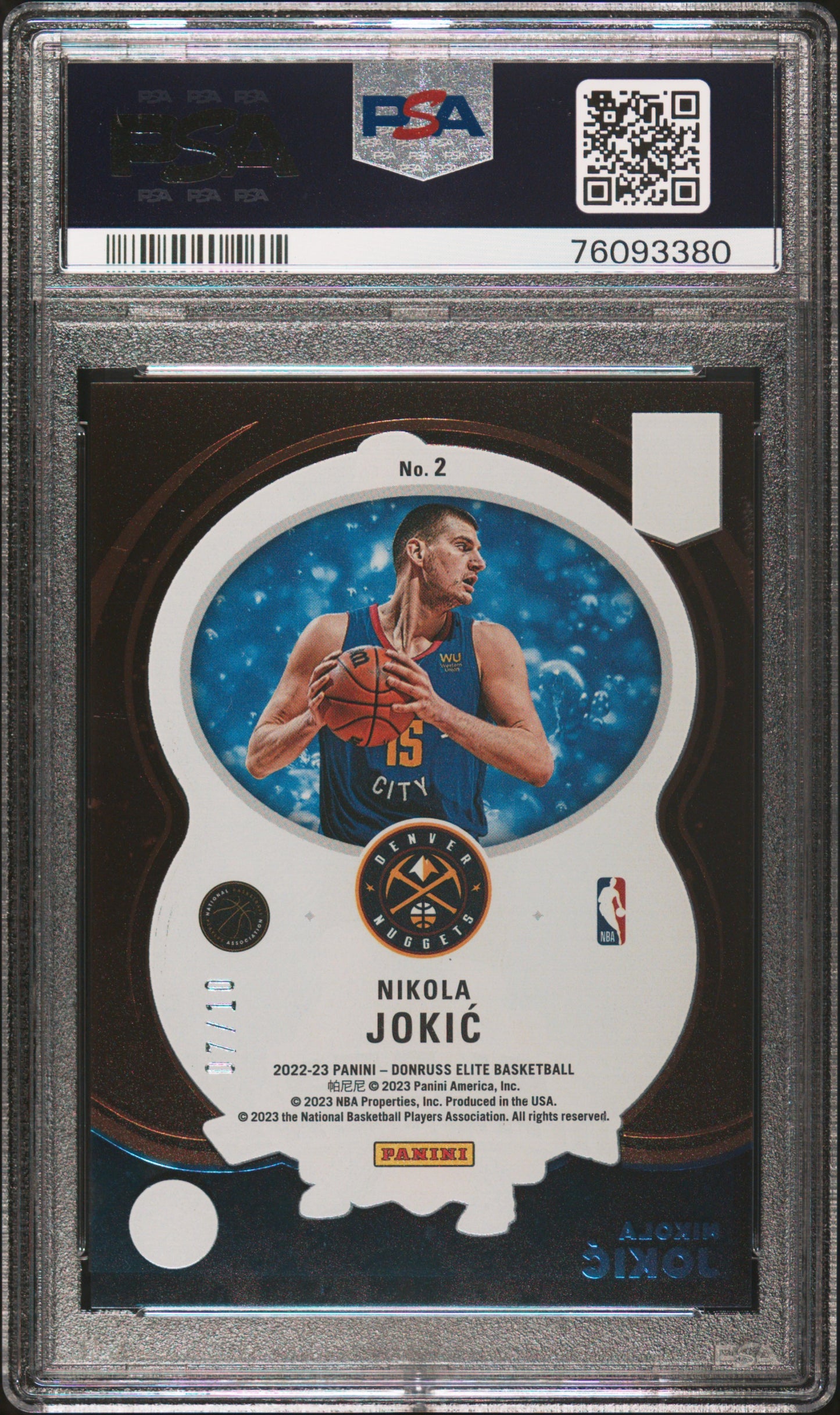 2022 Donruss Elite Nikola Jokic Glass Masters Gold /10 PSA 9