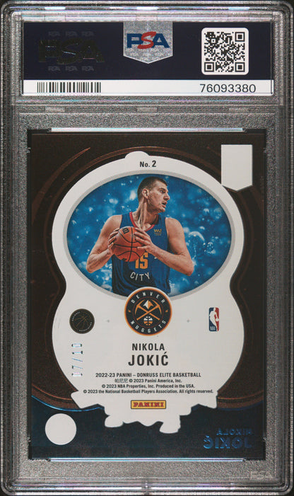 2022 Donruss Elite Nikola Jokic Glass Masters Gold /10 PSA 9