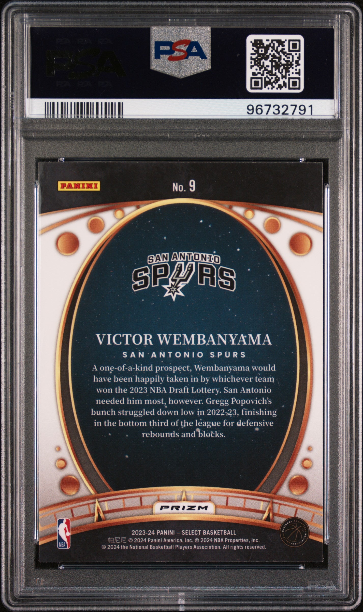 2023 Select Victor Wembanyama Lodestars Red Rookie PSA 10