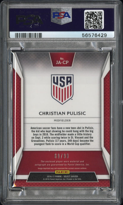 2016 Select Christian Pulisic Jersey Auto White PSA 10 RC